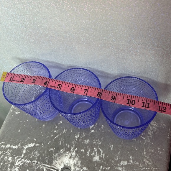 3 cups purple dotted plastic stackable gorgeous luxury summer beach boho luxe - Picture 6 of 7